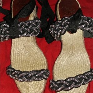 Christian Louboutin espadrille wedge sandal